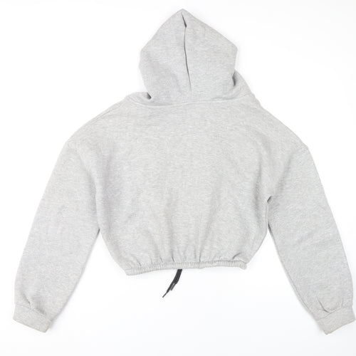 PrettyLittleThing Women's Grey V-Neck Pullover Hoodie