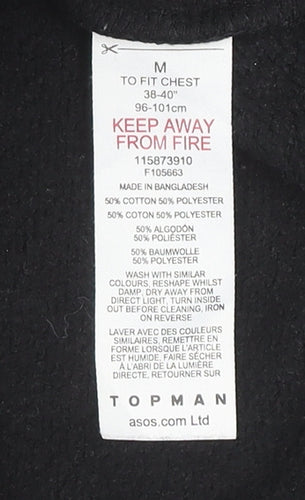 Topman Men's Black Medium Pullover Sweatshirt