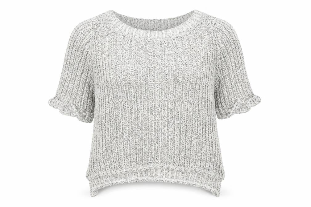 Front view of Topshop Women's Chunky-Knit Grey Jumper, size 10