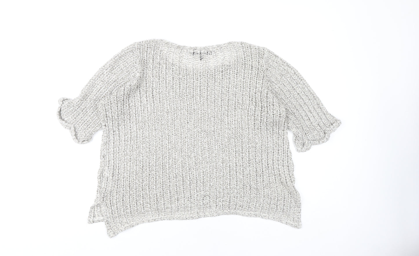 Topshop Women's Chunky-Knit Grey Jumper Size 10