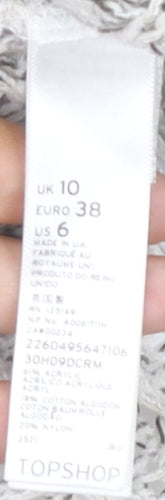 Topshop Women's Chunky-Knit Grey Jumper Size 10