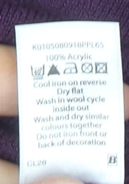 Bm Women's Purple V-Neck Pullover Jumper XL