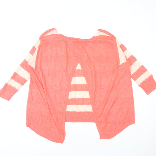 River Island Women's Pink Striped Cardigan UK10