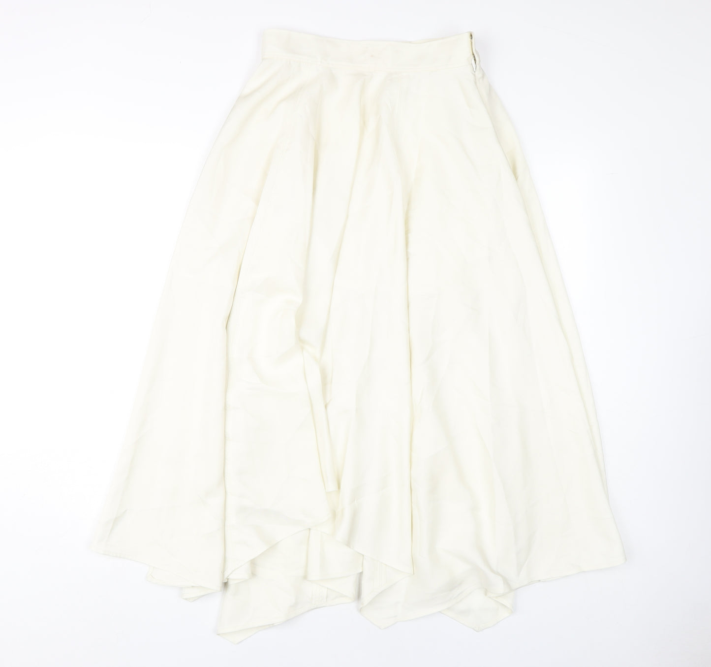 H&M Women's Ivory Long Flare Skirt Size 8