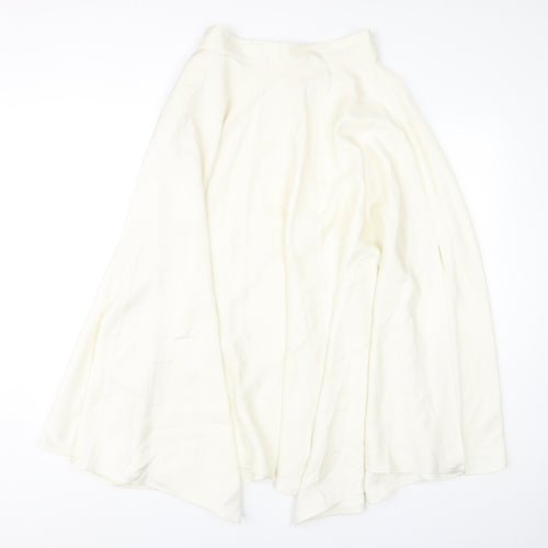 H&M Women's Ivory Long Flare Skirt Size 8