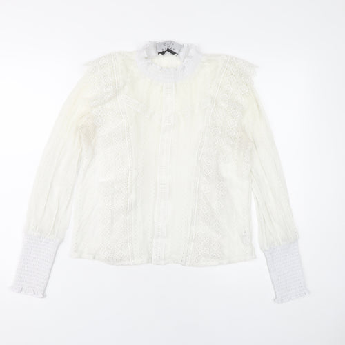 Decjuba Women's Ivory Lace Blouse - Size 8
