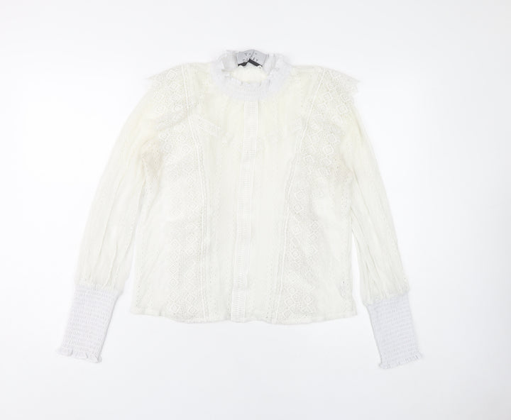 Decjuba Women's Ivory Lace Blouse - Size 8