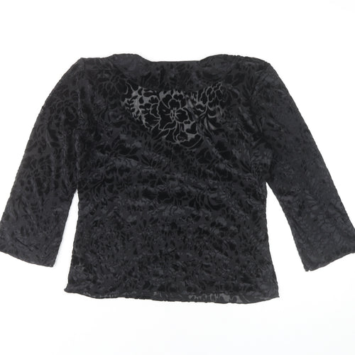 Next Women's Black Floral Wrap Blouse Size 12