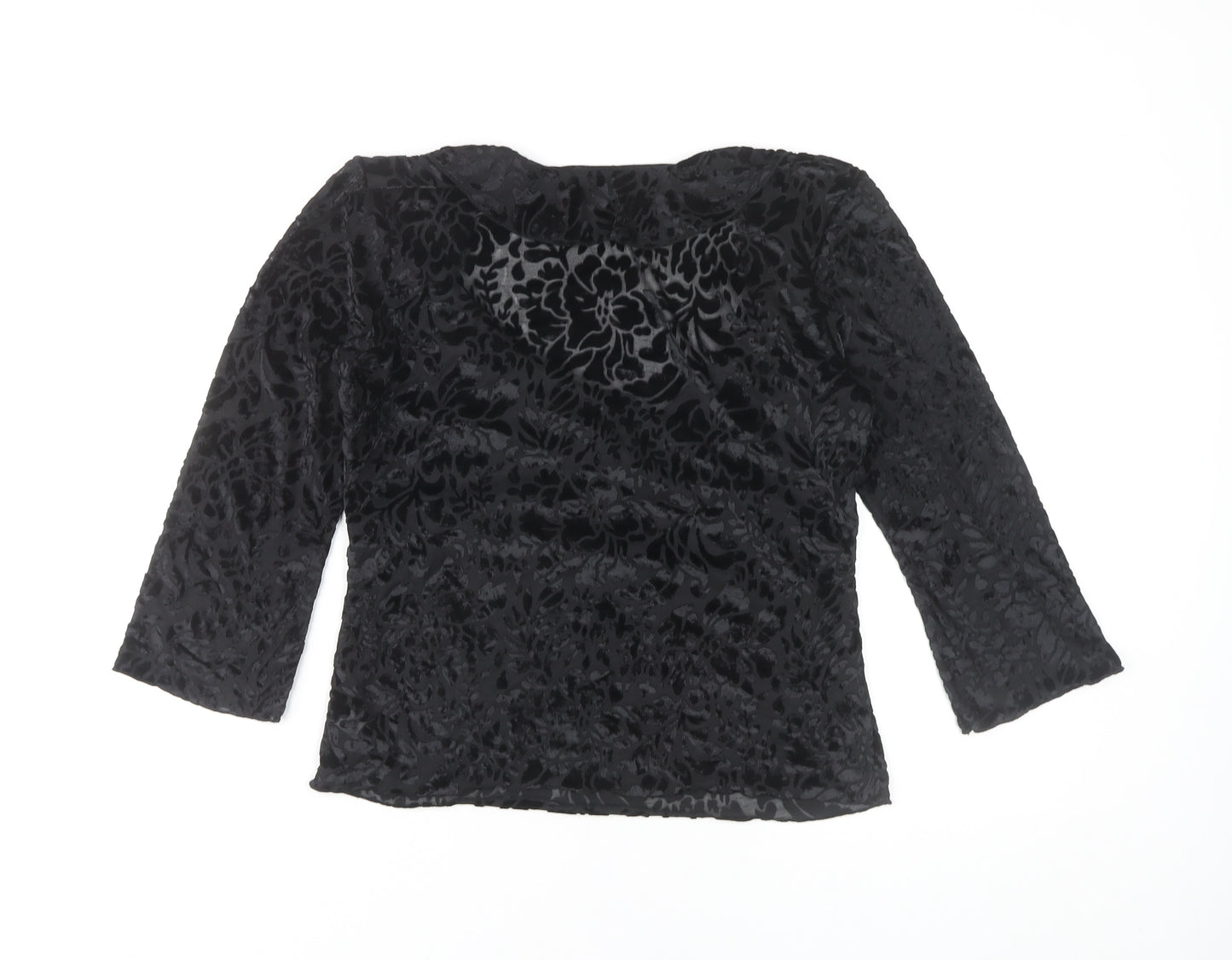 Next Women's Black Floral Wrap Blouse Size 12