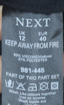 Next Women's Black Floral Wrap Blouse Size 12