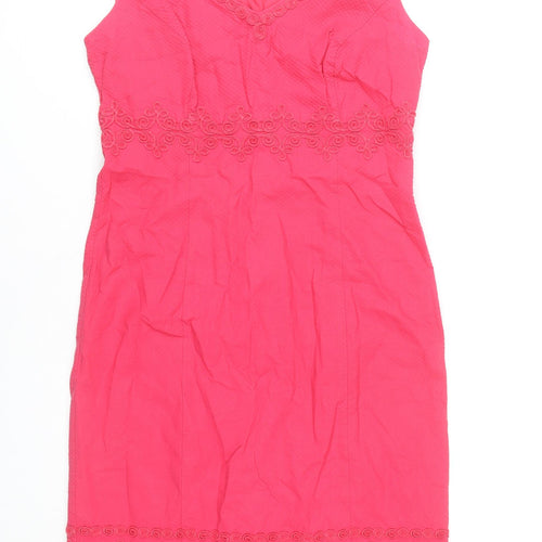 Boden Women’s Pink V-neck Sleeveless Cotton Dress
