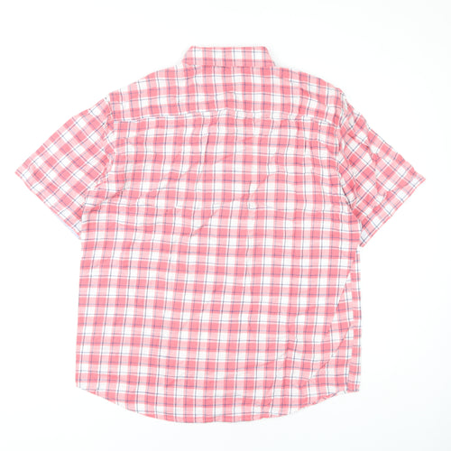 Marks and Spencer Men's Red Plaid Button-Up Shirt