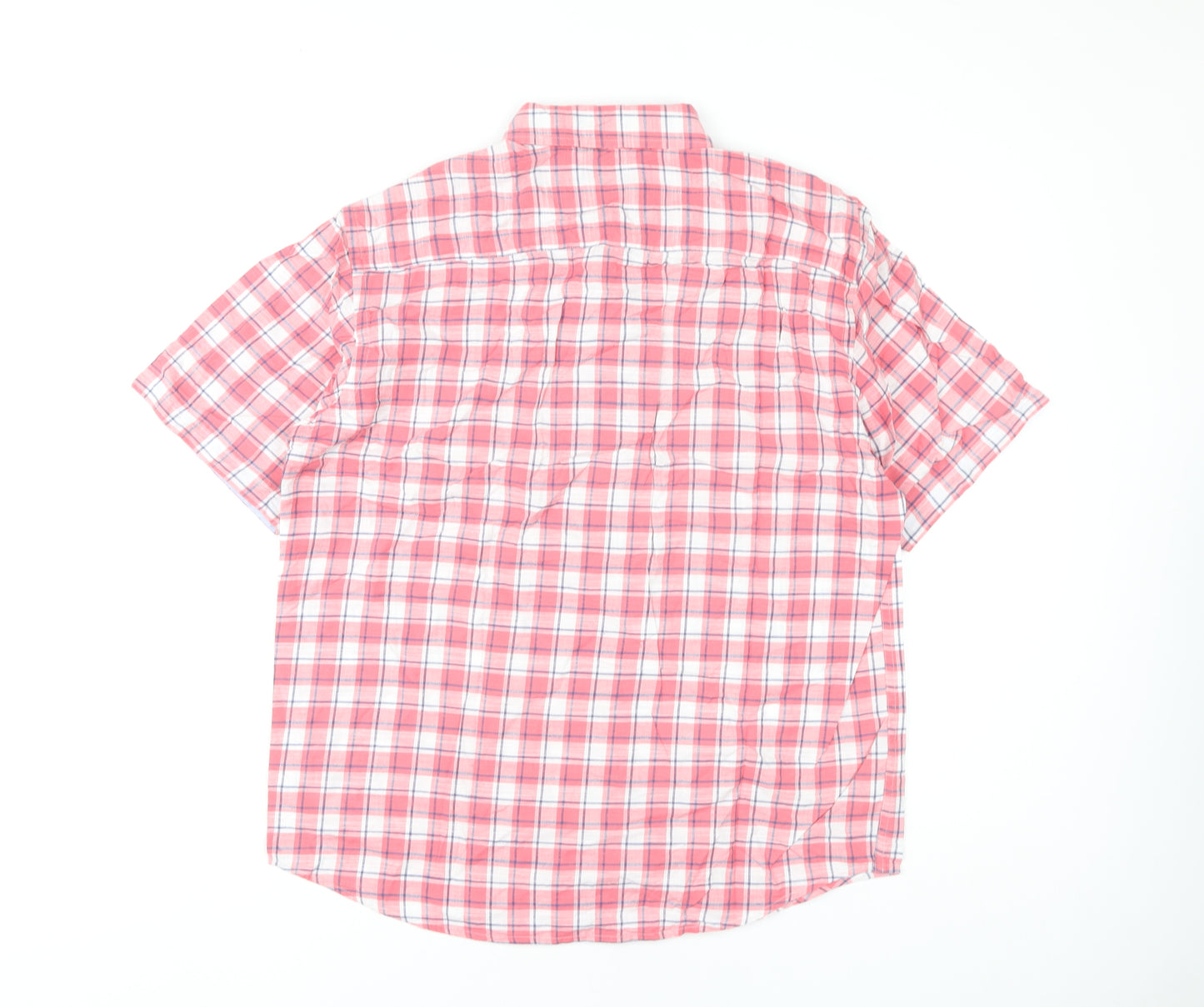 Marks and Spencer Men's Red Plaid Button-Up Shirt