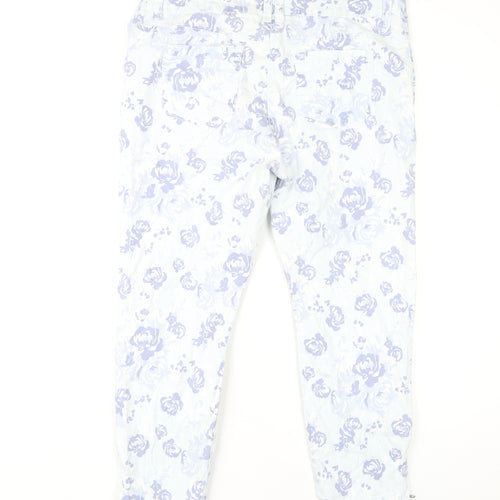 BHS Women's Blue Ankle Jeans, Floral Pattern, Size 18