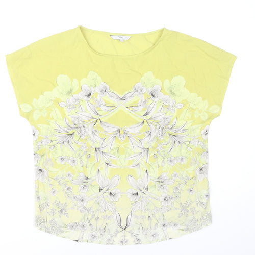 Next Women's Yellow Floral Jersey Top Size 14