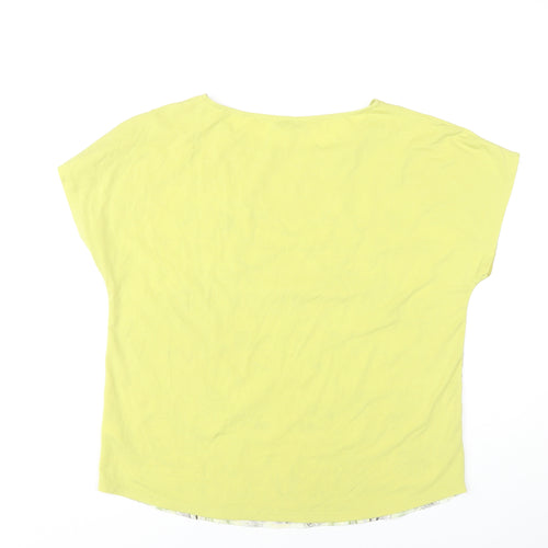 Next Women's Yellow Floral Jersey Top Size 14