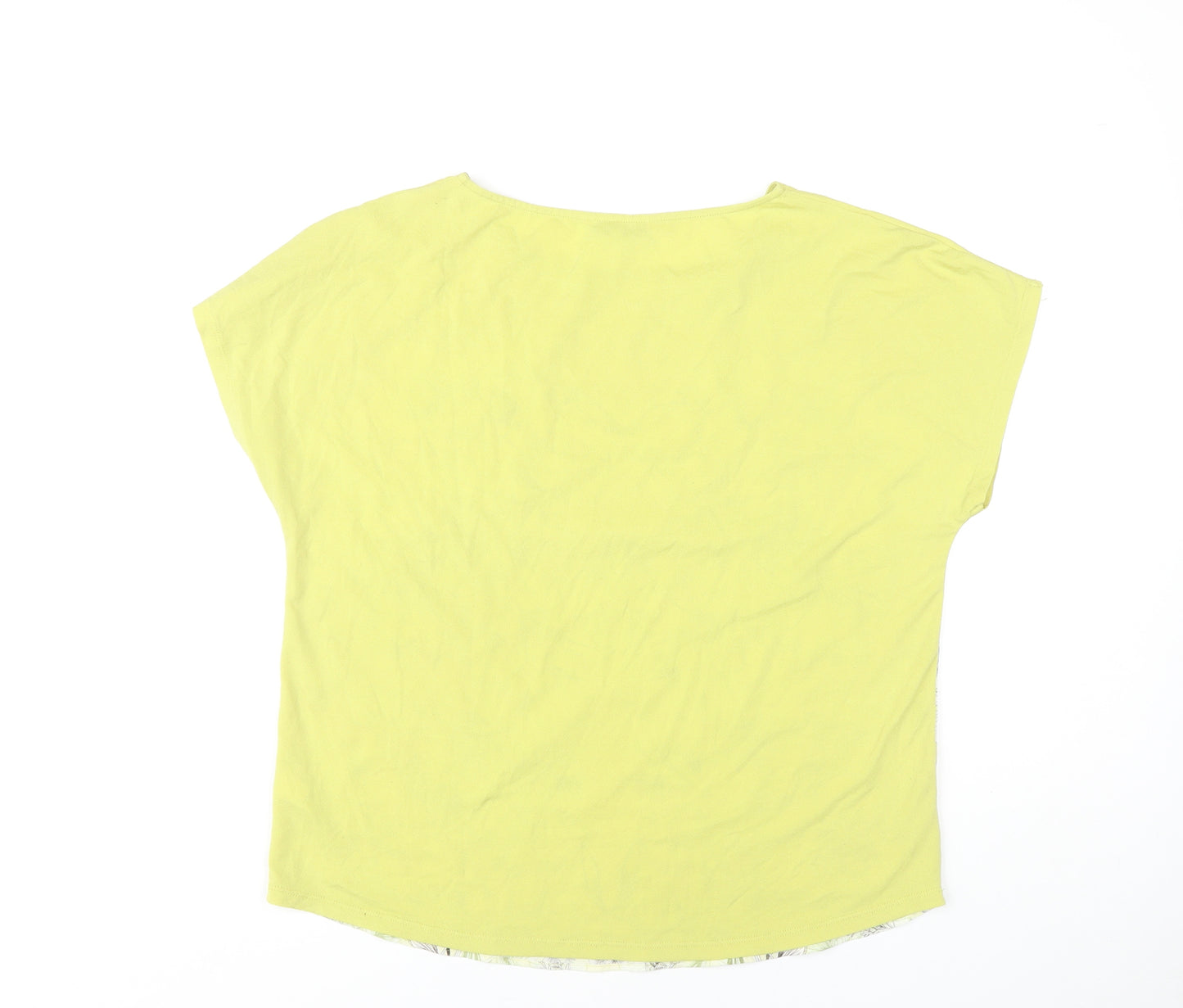 Next Women's Yellow Floral Jersey Top Size 14