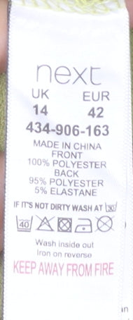 Next Women's Yellow Floral Jersey Top Size 14