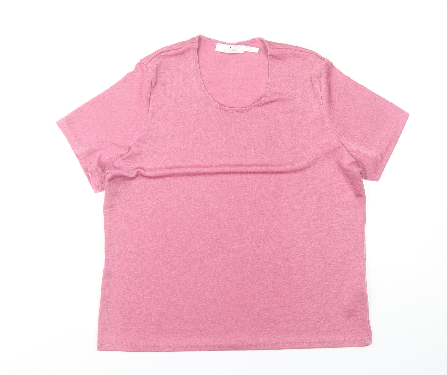 Julipa Women's Pink Basic T-Shirt, Size 16 Casual