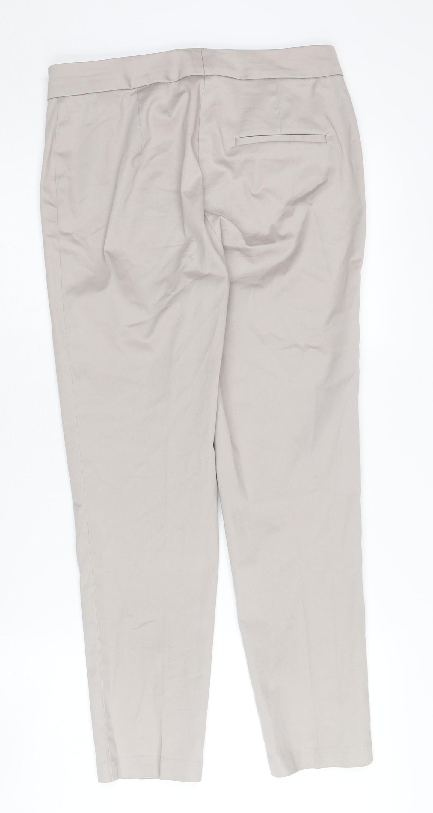 Marks and Spencer Women's Beige Straight Trousers Size 8
