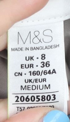 Marks and Spencer Women's Beige Straight Trousers Size 8