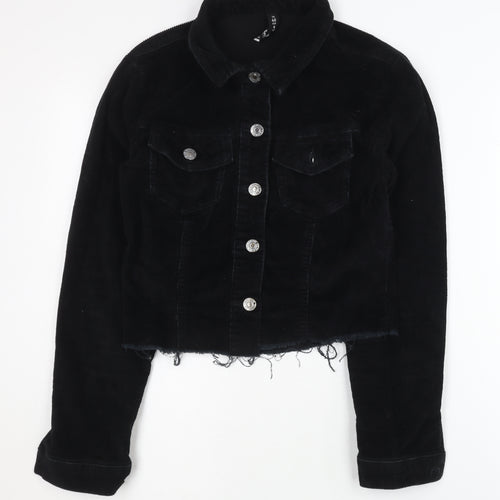 Denim Co. Women's Black Cropped Biker Jacket Size 12