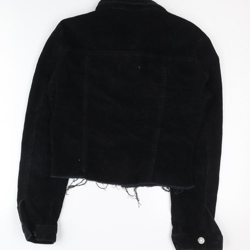 Denim Co. Women's Black Cropped Biker Jacket Size 12