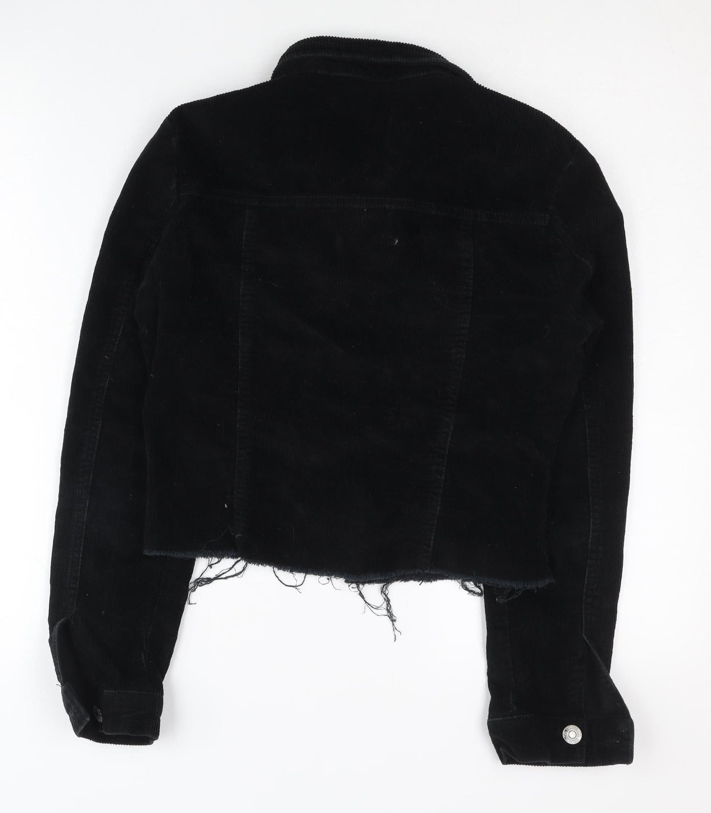 Denim Co. Women's Black Cropped Biker Jacket Size 12