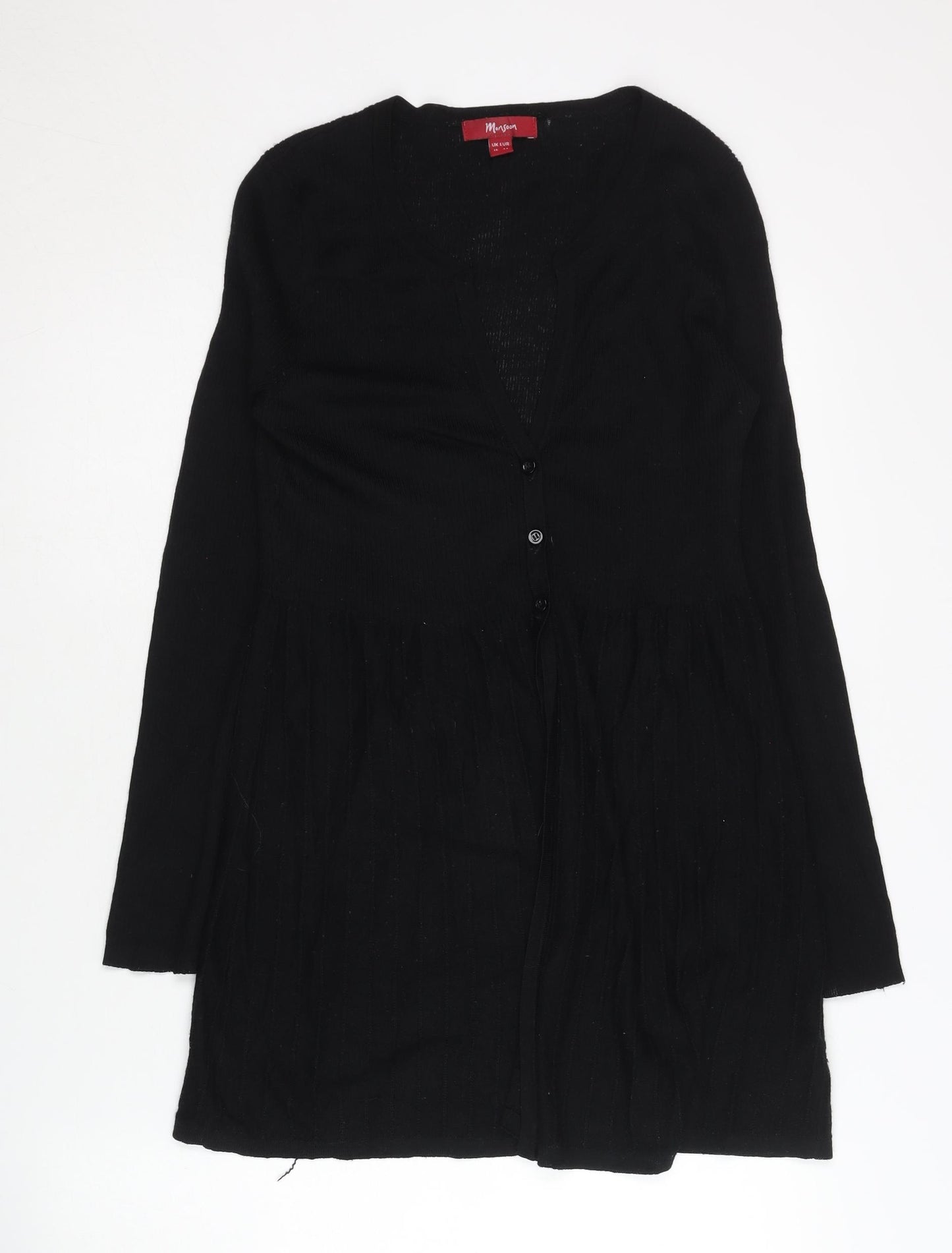 Monsoon Women's Black Cotton Cardigan Size 16