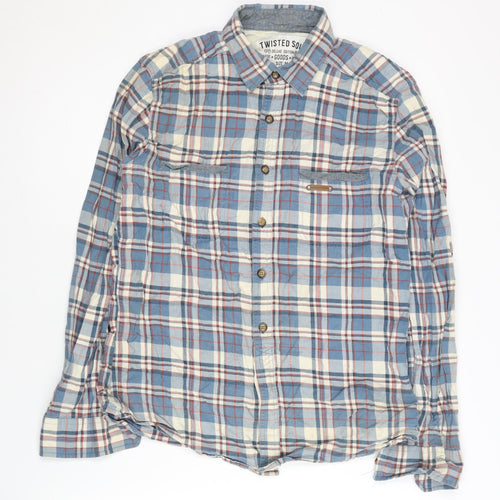 Twisted Soul Men's Multicoloured Plaid Shirt M