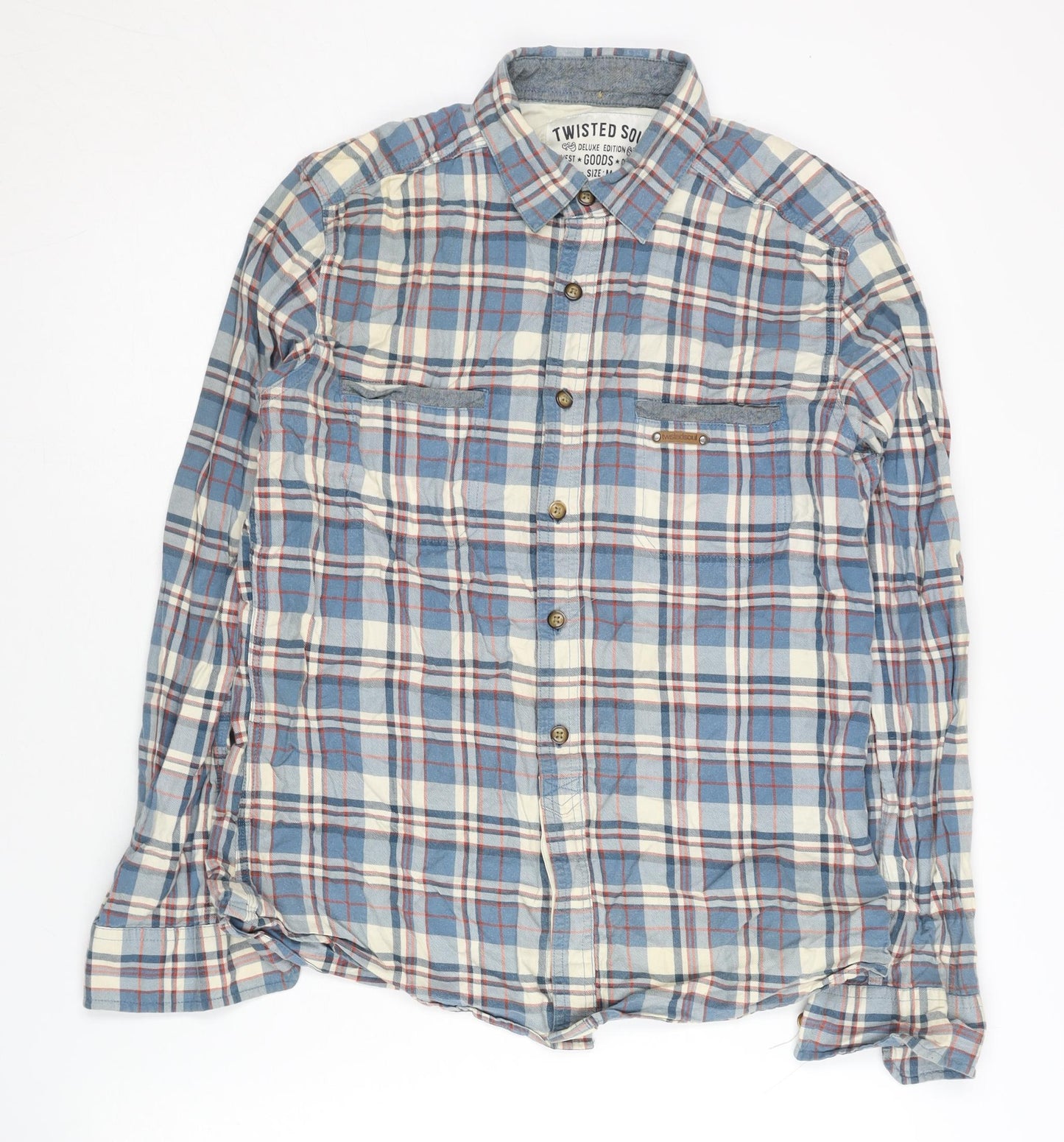 Twisted Soul Men's Multicoloured Plaid Shirt M