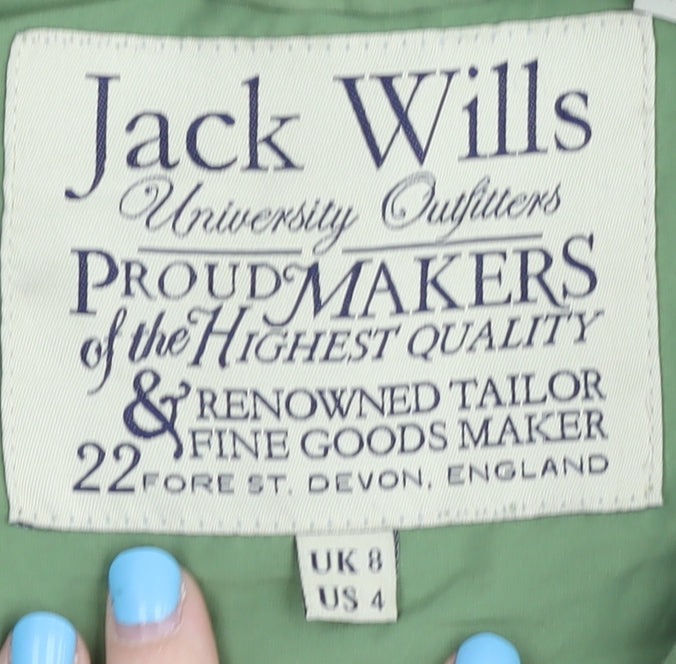 Jack Wills Women’s Green Windbreaker Jacket Size 8