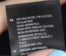 Maine Women's Black Straight Trousers, Size 16, Workwear