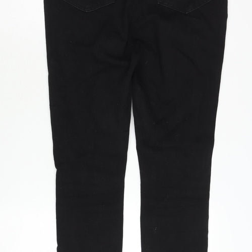 PrettyLittleThing Women's Black Skinny Distressed Jeans - Size 12