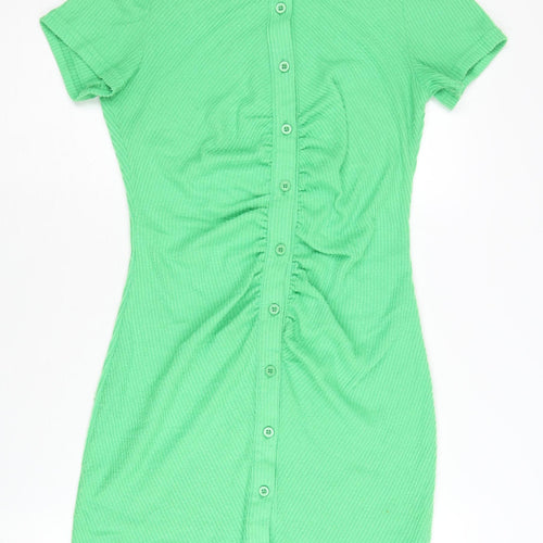 PrettyLittleThing Green Shirt Dress, Size 12, Casual Style