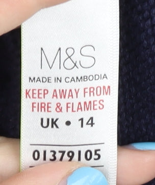 Marks and Spencer Women's Blue Pullover Jumper Size 14