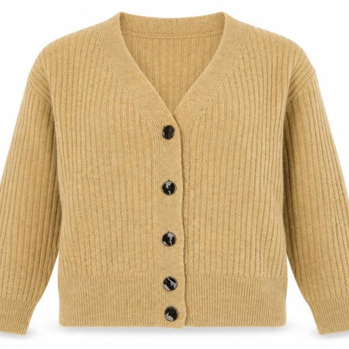 Topshop Beige Women's Cardigan Size 8 Knit Long Sleeve
