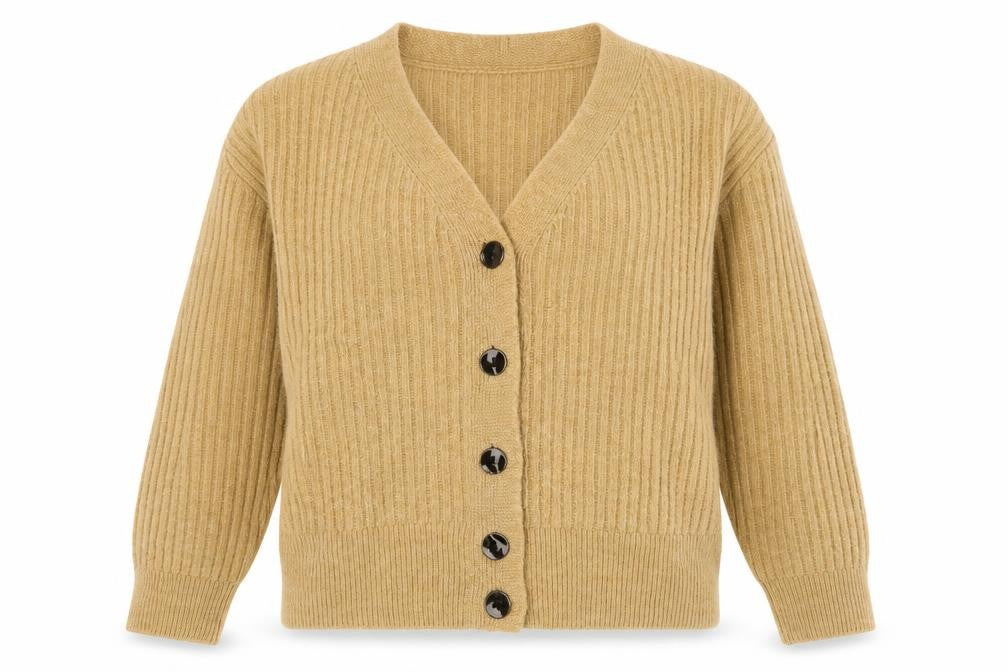 Topshop Beige Women's Cardigan Size 8 Knit Long Sleeve