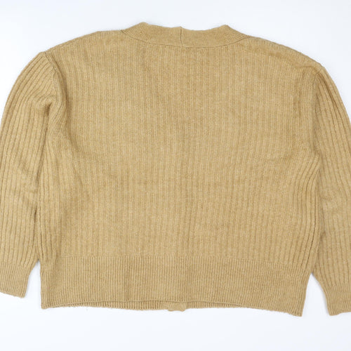 Topshop Beige Women's Cardigan Size 8 Knit Long Sleeve
