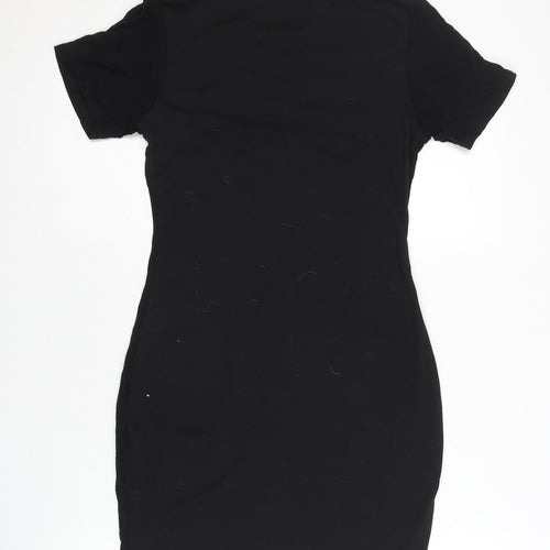 PrettyLittleThing Women's Black Skeleton T-Shirt Dress Size 10