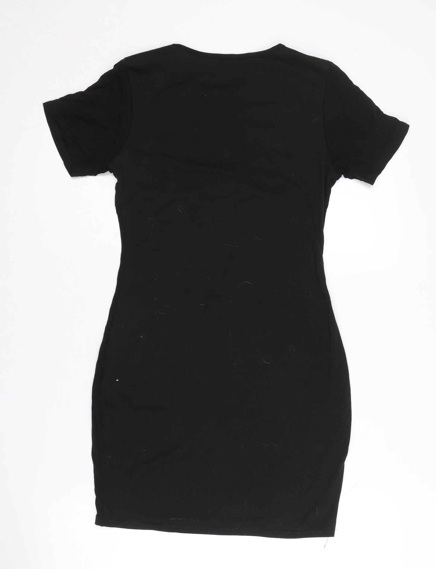 PrettyLittleThing Women's Black Skeleton T-Shirt Dress Size 10