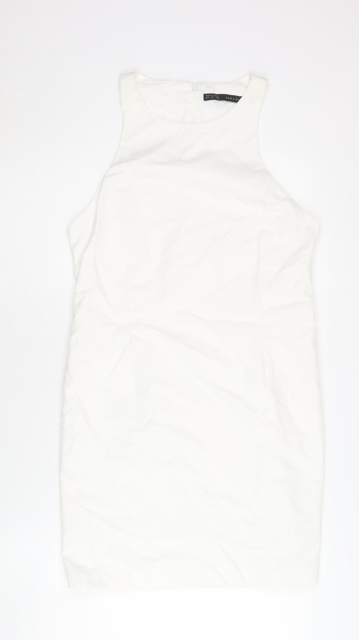 Zara Basic Women's White Sheath Dress Size 14