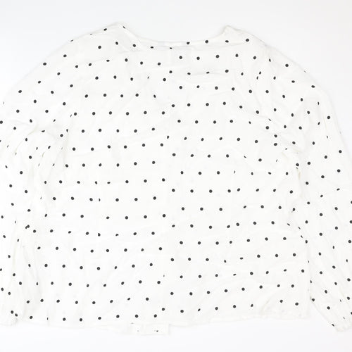 Marks and Spencer Women's White Polka Dot Blouse Size 22