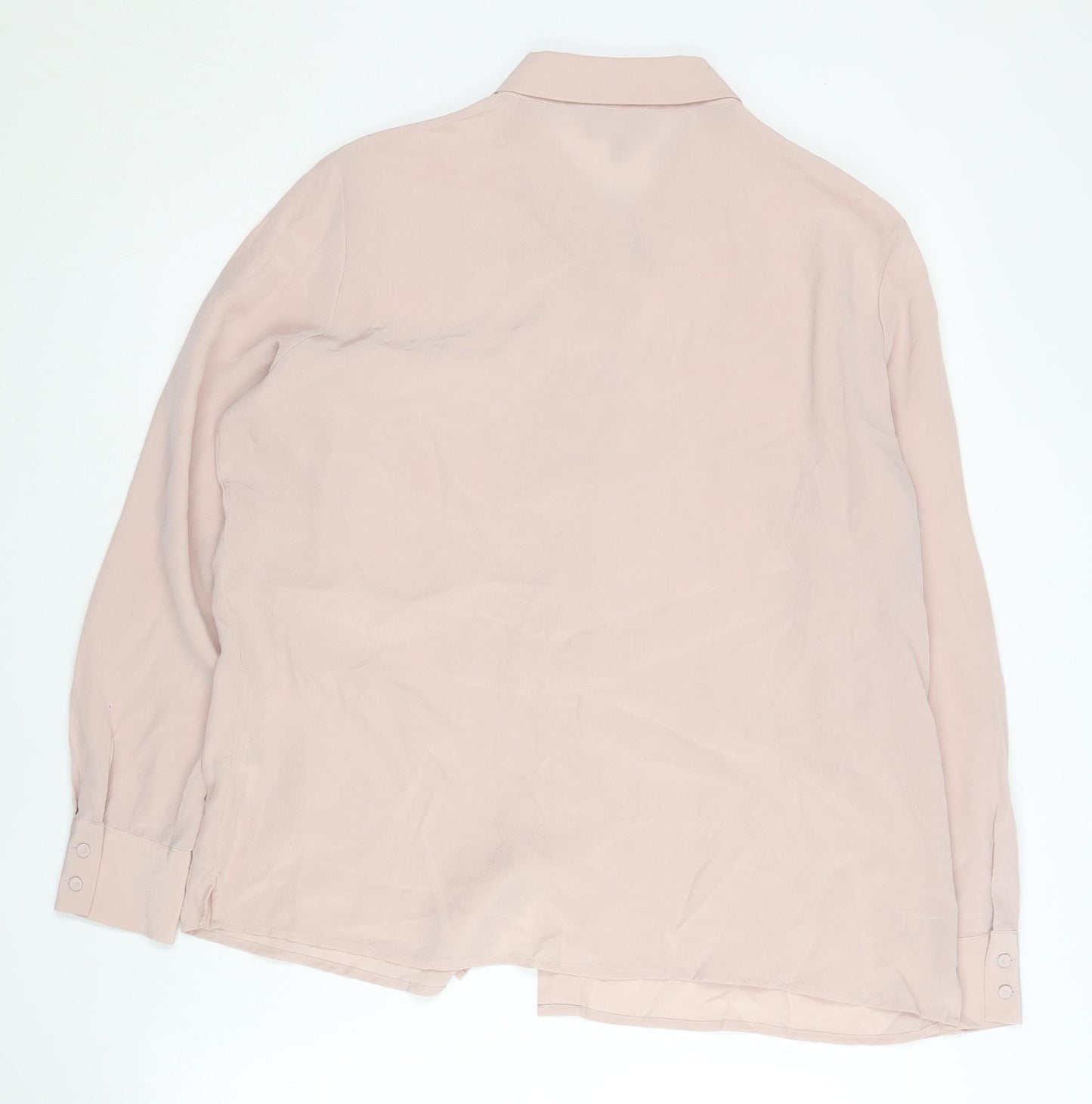 Pure Collection Silk Button-Up Shirt for Women, Pink, Size 14