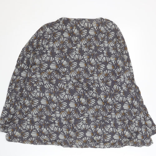 White Stuff Women's Grey Floral Blouse UK 14