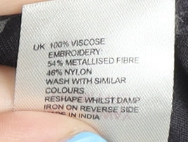 White Stuff Women's Grey Floral Blouse UK 14