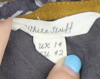 White Stuff Women's Grey Floral Blouse UK 14