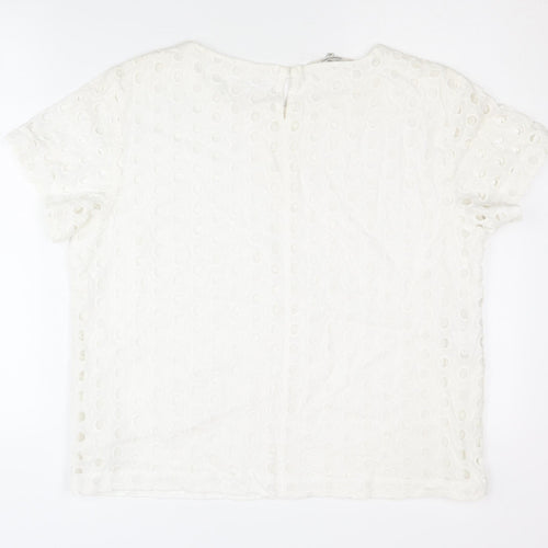 Gerard Darel Women's White Cotton Top, Size 14