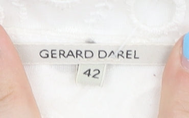 Gerard Darel Women's White Cotton Top, Size 14