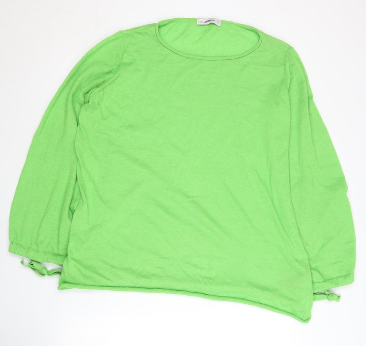 Zara Women's Green Pullover Jumper Size 8